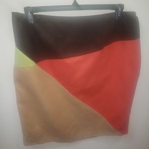 Short Venezia color block skirt